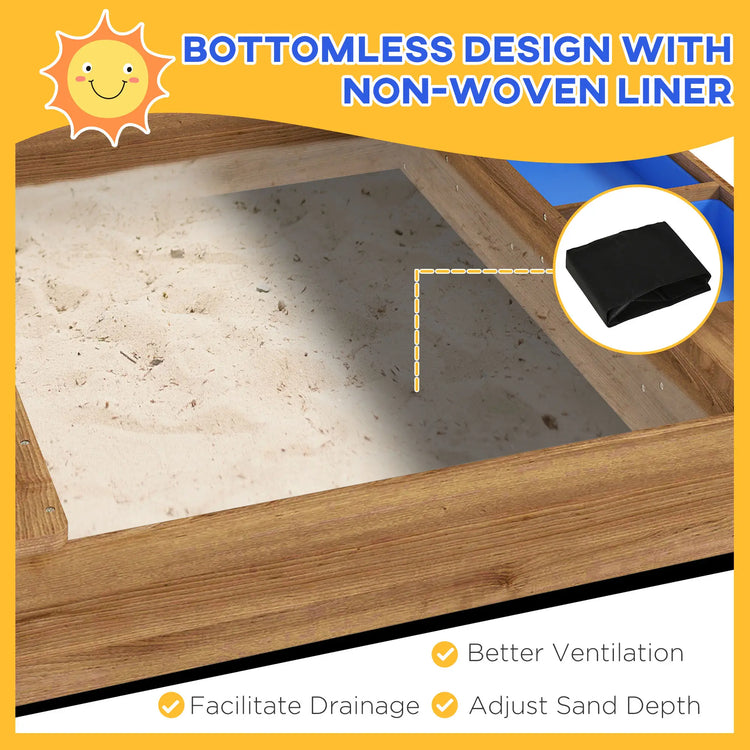toddler sandbox with canopy and play features