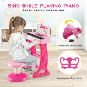 Kids Piano Keyboard 37-Key Kids Toy Keyboard Piano with Microphone for 3+ Kids