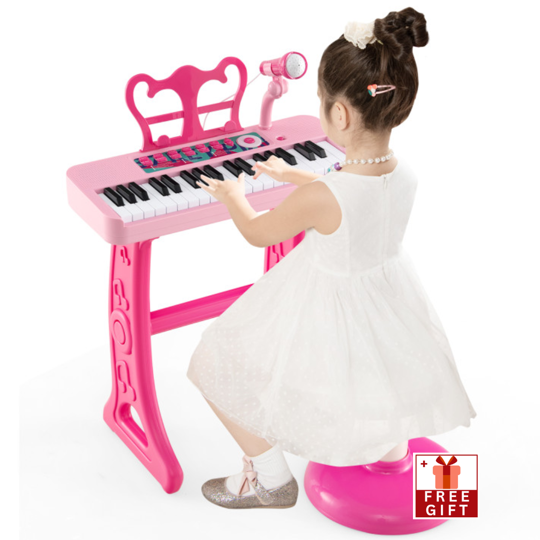 Kids Piano Keyboard 37-Key Kids Toy Keyboard Piano with Microphone for 3+ Kids