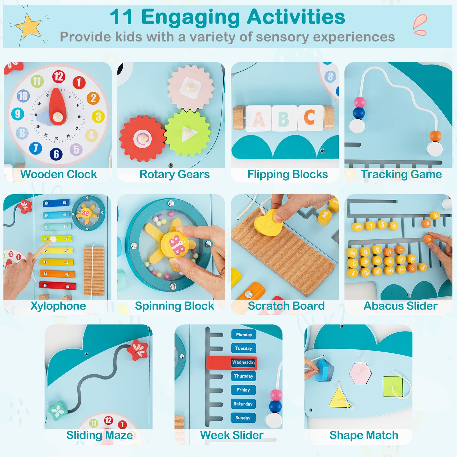 11-in-1 educational wall busy board for toddlers and preschoolers1
