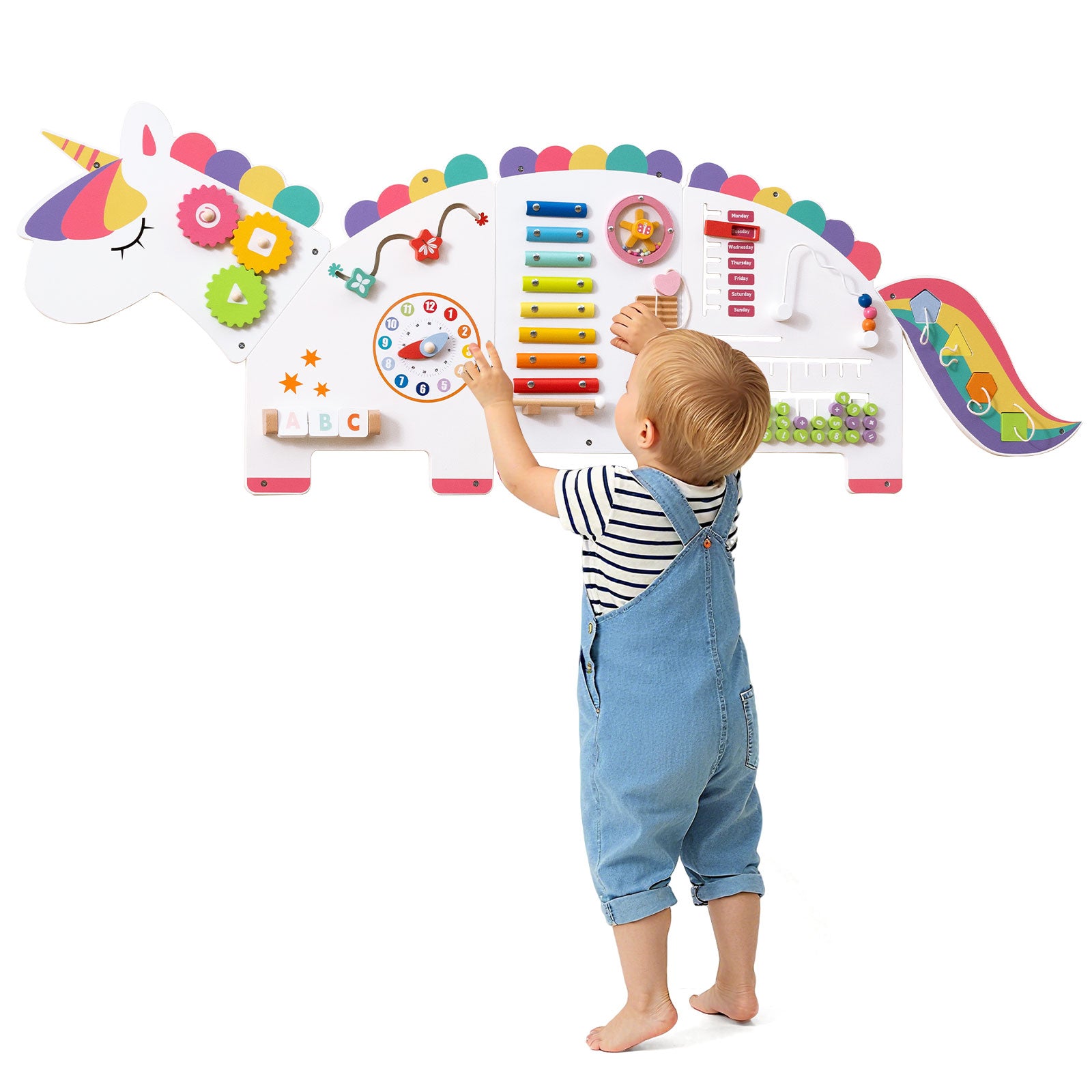 11-in-1 educational wall busy board for toddlers and preschoolers