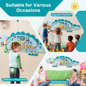 Toddler sensory wall panel with interactive learning activities1
