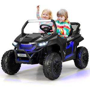 12V 2-Seater Kids Ride-On UTV with Slow Start, Music Player, and LED Lights for Safety