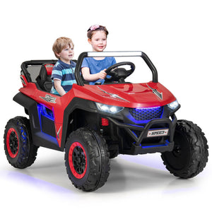 12V 2-Seater Kids Ride-On UTV with Slow Start, Music Player, and LED Lights for Safety