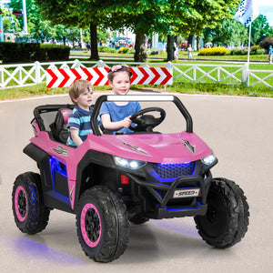 12V 2-Seater Kids Ride-On UTV with Slow Start, Music Player, and LED Lights for Safety