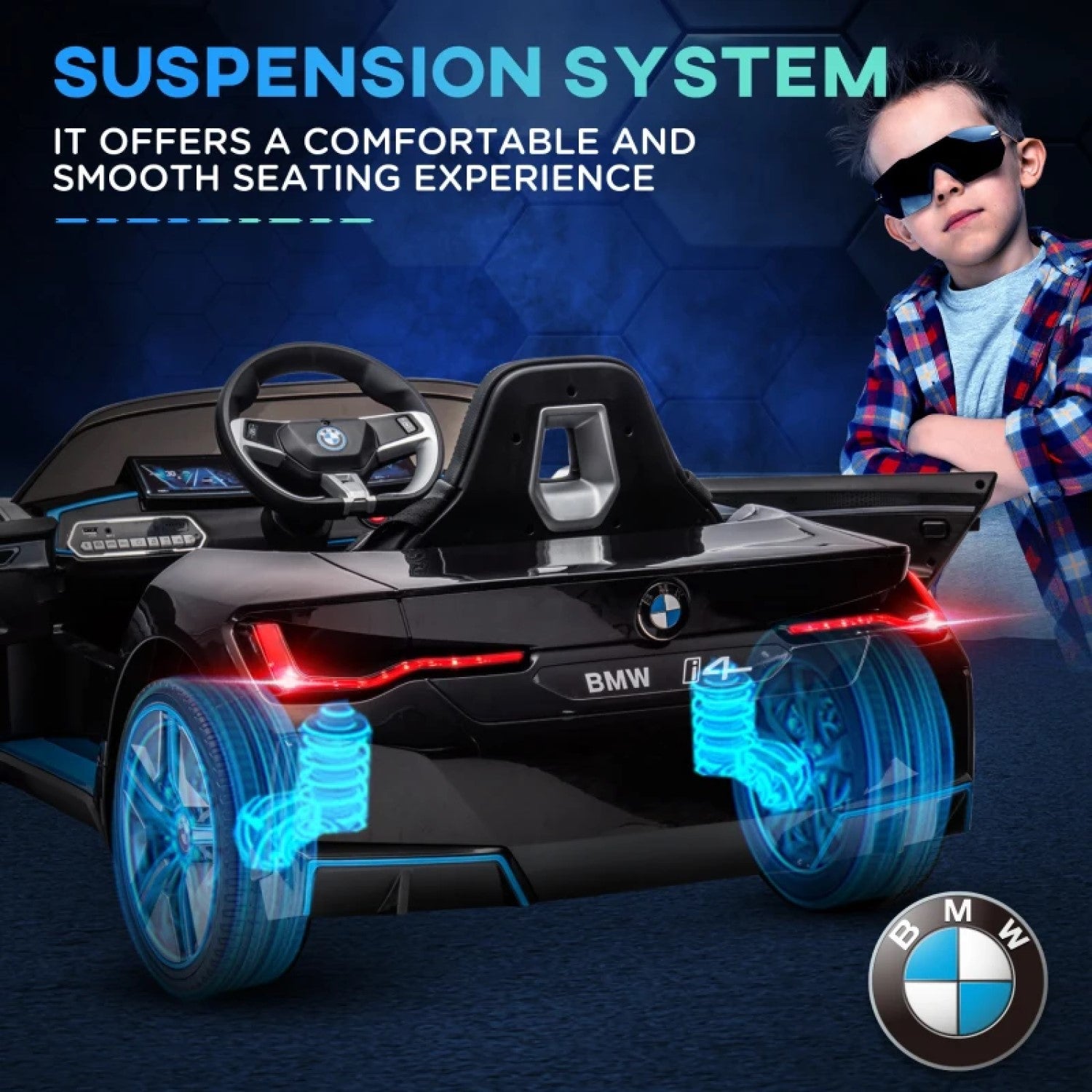 12V Electric Car for Kids Licensed BMW i4 Ride-On Toy