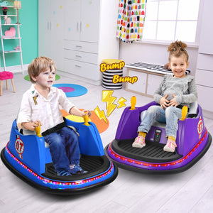 12V Electric Kids Bumper Car with Flashing Lights Fun Ride-On for Toddlers