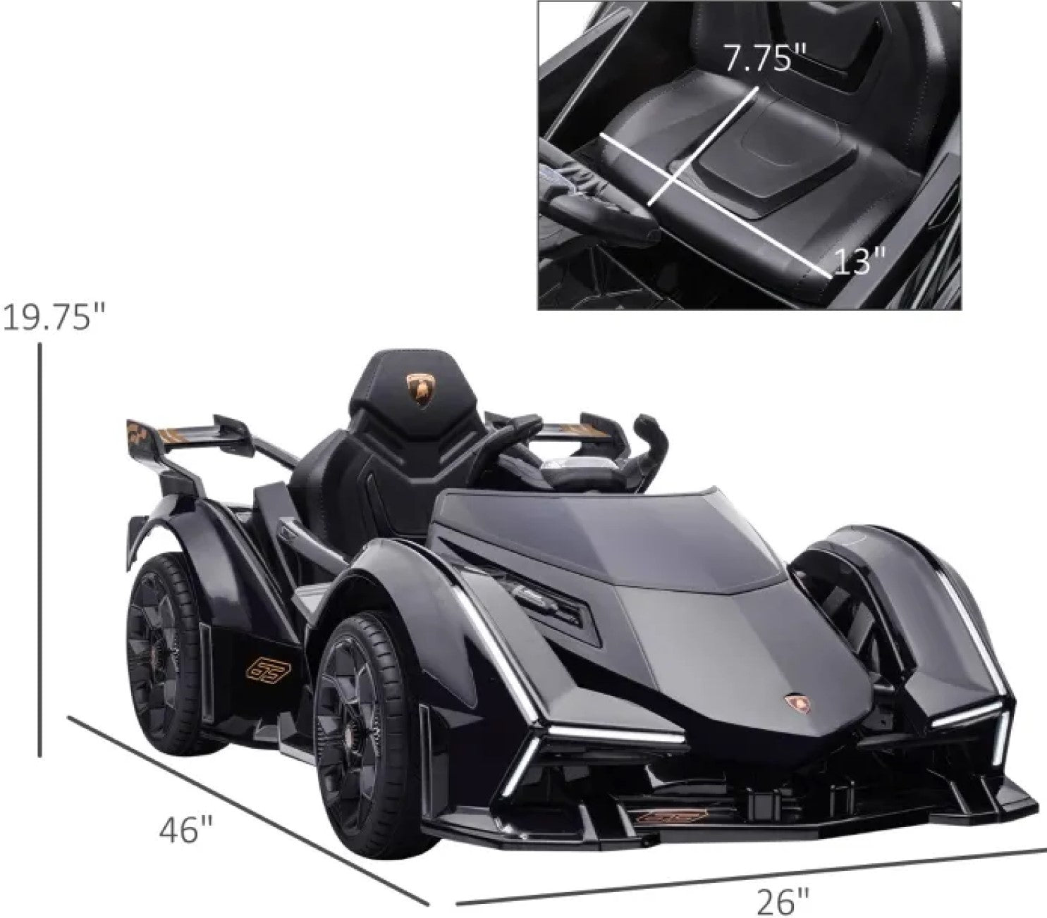 12V Electric Ride-on Car, Licensed Lamborghini V12 Vision Gran Turismo