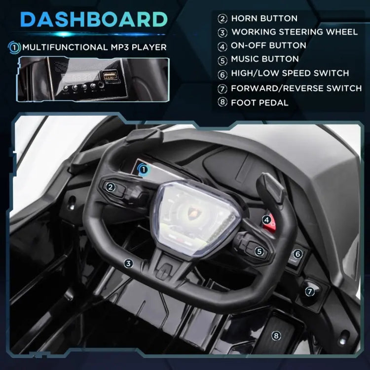 12V Electric Ride-on Car, Licensed Lamborghini V12 Vision Gran Turismo