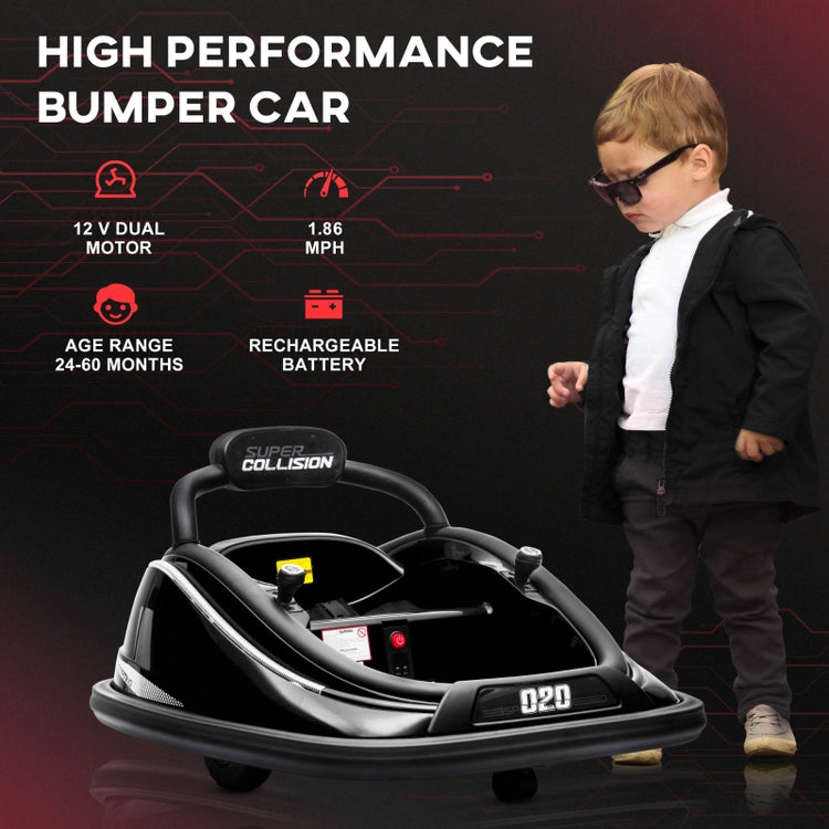 ride on bumper cars for kids 1-6 12 v, Black