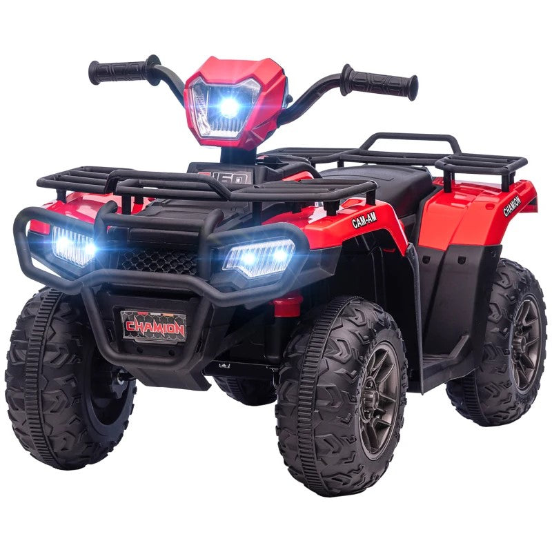 12V Kids Electric Toy Ride-On Car with Forward Backward Function, Music, LED Headlights, Ride-on Toy for Ages 3-5 Years