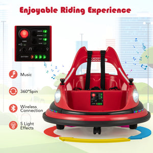 12V Kids Ride-On Bumper Car with Remote Control and Dual Joysticks