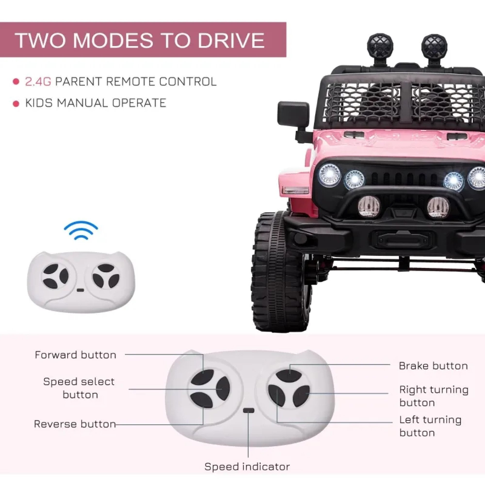 Pink power wheels jeep