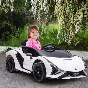 12V Lamborghini SIAN Kids Electric Ride-on Car with Remote Control, Horn, Music & Lights