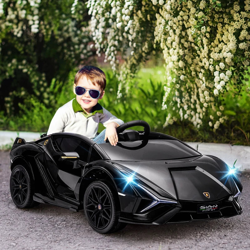 12V Lamborghini SIAN Kids Electric Ride-on Car with Remote Control, Horn, Music & Lights