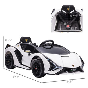 12V Lamborghini SIAN Kids Electric Ride-on Car with Remote Control, Horn, Music & Lights