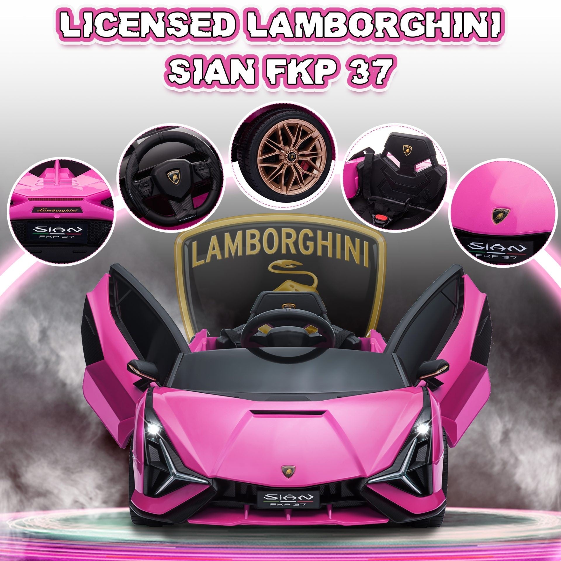 Lamborghini SIAN 12V Kids Rechargeable Ride On Car Toy