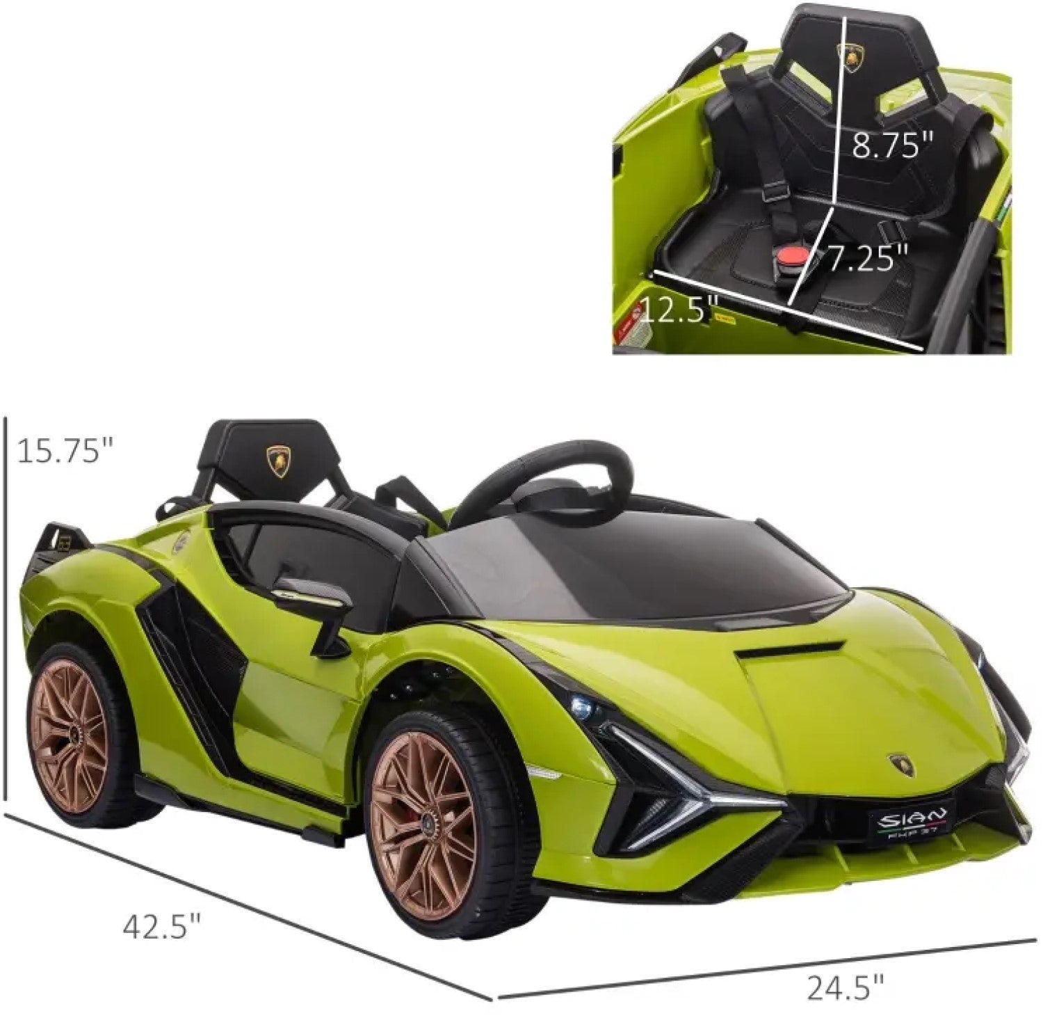 Lamborghini SIAN 12V Kids Rechargeable Ride On Car Toy