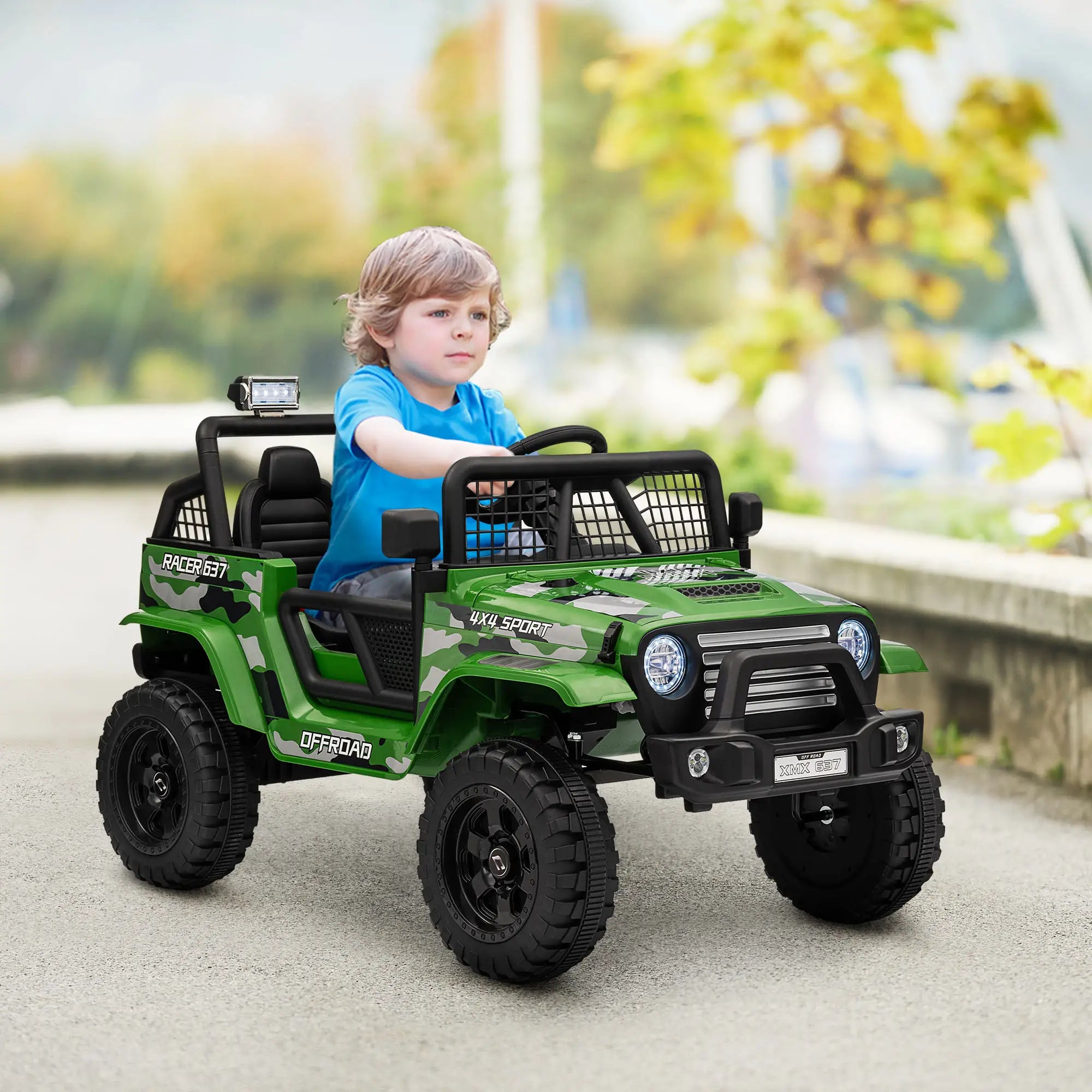 12V Ride-On Truck with Remote, Suspension Wheels, Music, Lights & 3 MPH Speed