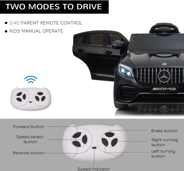 12V Toddler Ride On Car with Remote Control, Mercedes Benz AMG GLC63S Coupe