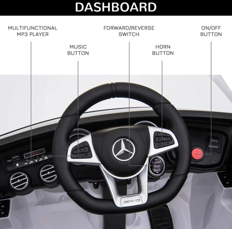 12V Toddler Ride On Car with Remote Control, Mercedes Benz AMG GLC63S Coupe