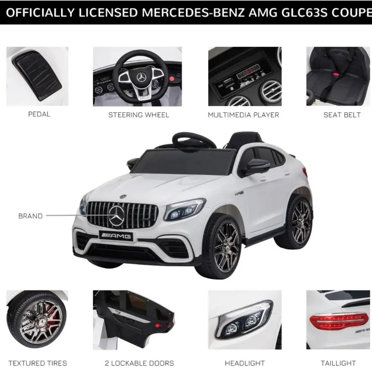 12V Toddler Ride On Car with Remote Control, Mercedes Benz AMG GLC63S Coupe
