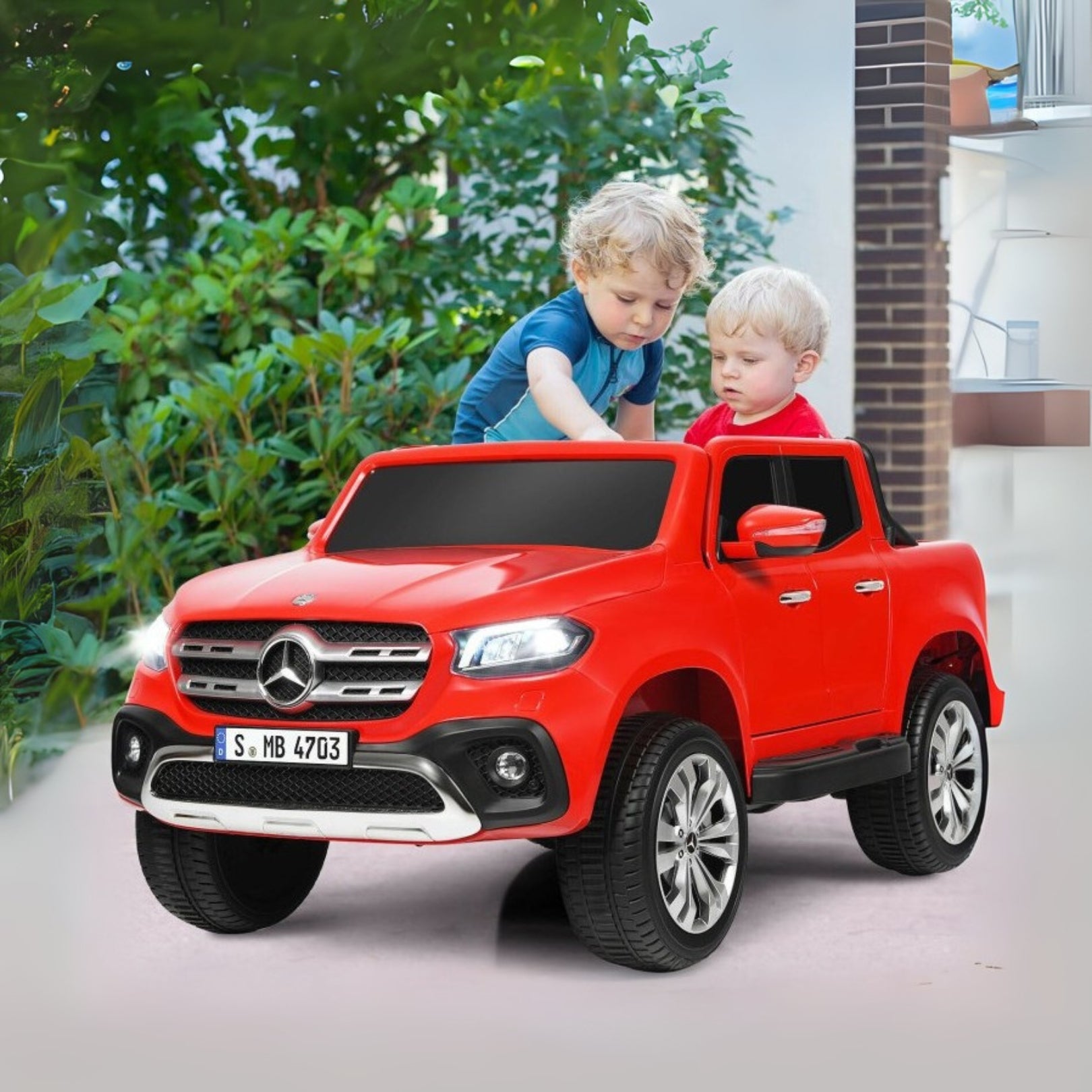 12V 2-Seater Kids Ride On Car Licensed Mercedes Benz X Class RC with Trunk