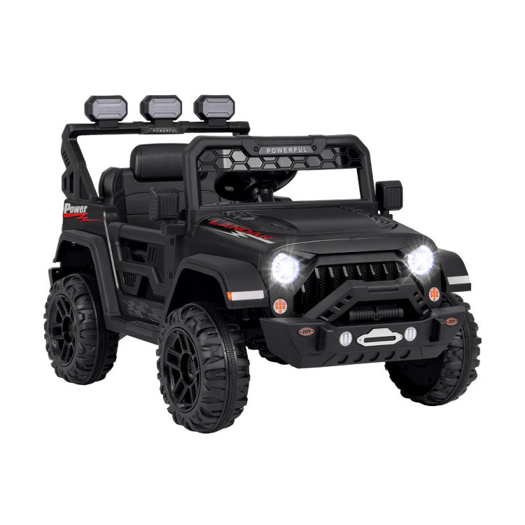 12V Electric Kids Ride-On Truck with Remote Control, Music, and LED Lights
