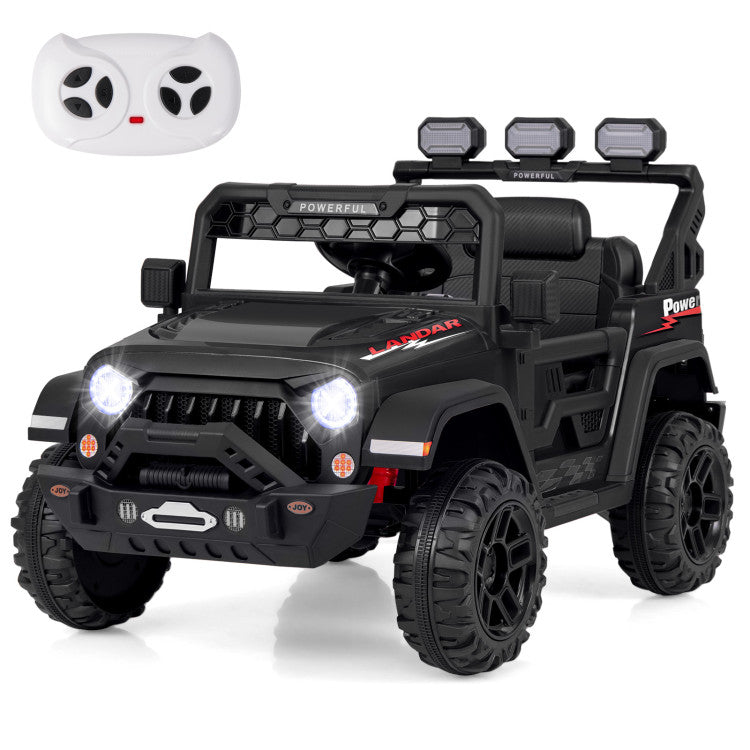 12V Electric Kids Ride-On Truck with Remote Control, Music, and LED Lights
