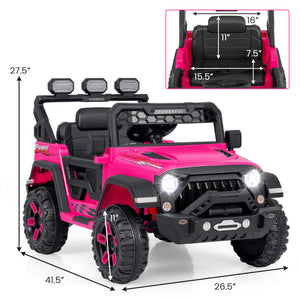 12V Electric Kids Ride-On Truck with Remote Control, Music, and LED Lights