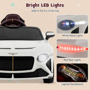 Children's toy car with bright LED lights on a beige background