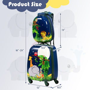 12 & 16 Inch Kids Luggage Set with Backpack & Suitcase - Travel Essentials (2-Piece)