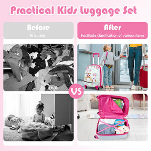 12 & 16 Inch Kids Luggage Set with Backpack & Suitcase - Travel Essentials (2-Piece)