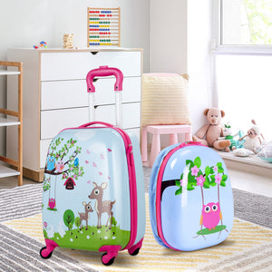 12 & 16 Inch Kids Luggage Set with Backpack & Suitcase - Travel Essentials (2-Piece)