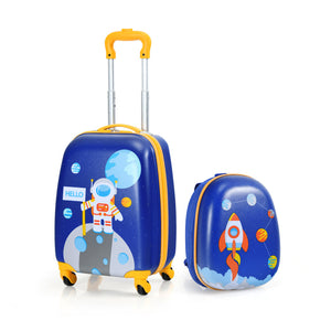 12 & 16 Inch Kids Luggage Set with Backpack & Suitcase - Travel Essentials (2-Piece)