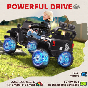 Qaba 24V electric ride-on truck vs 12V Jeep Power Wheels