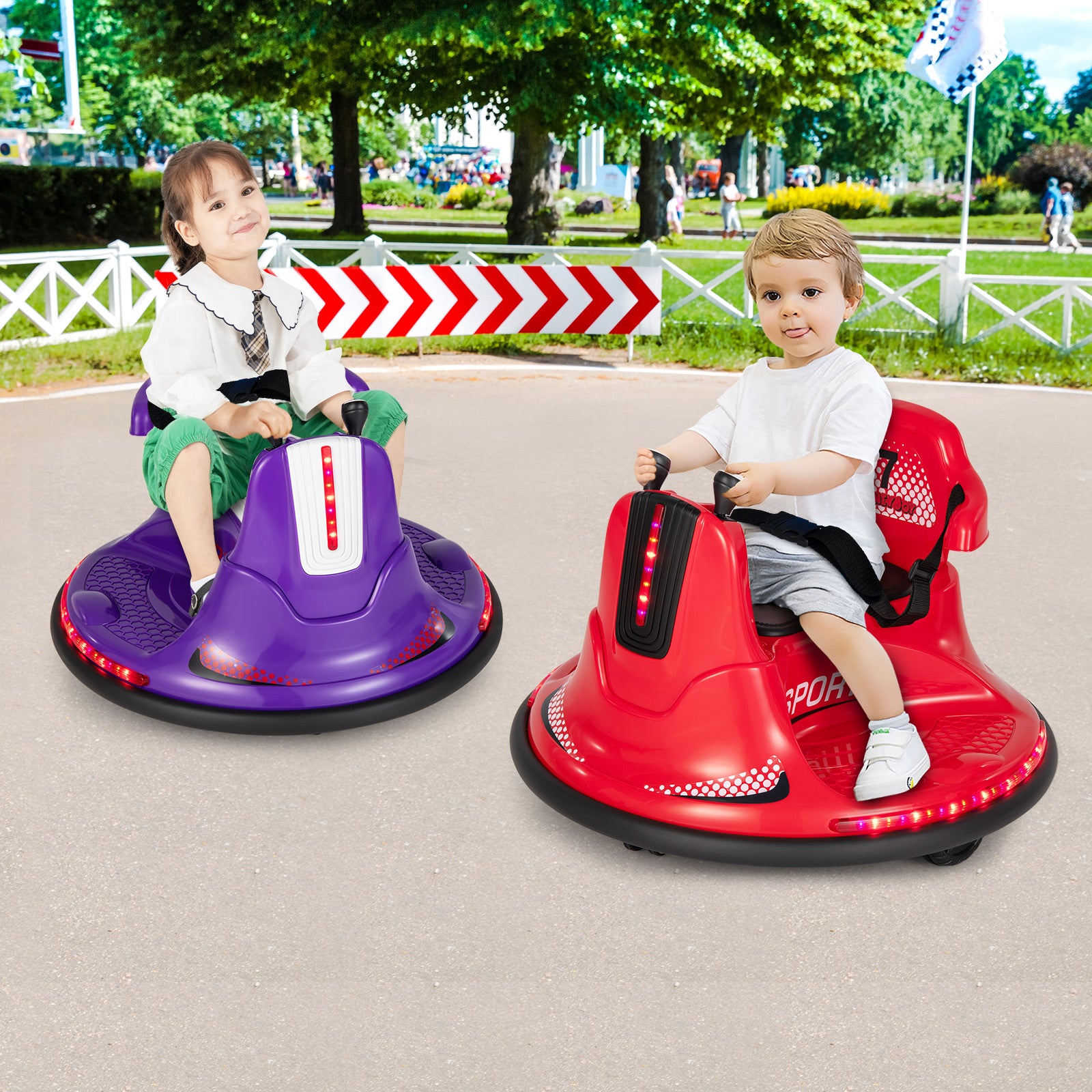 front view of electric bumper car for kids