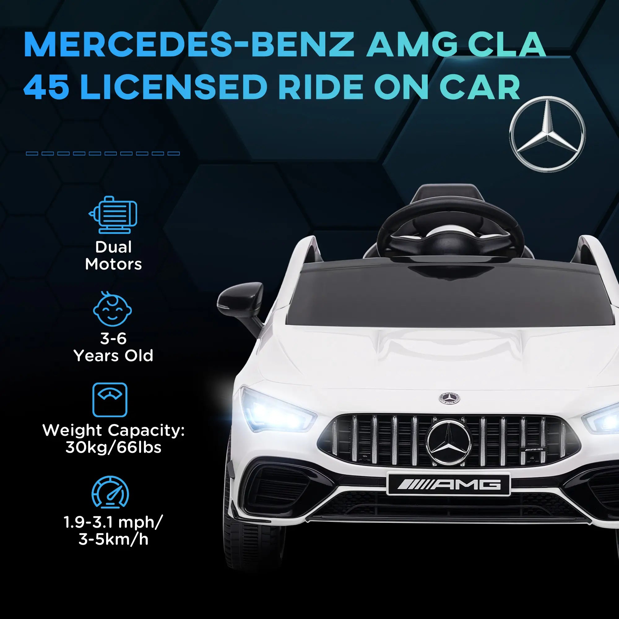 12V Mercedes AMG ride-on electric car for children.