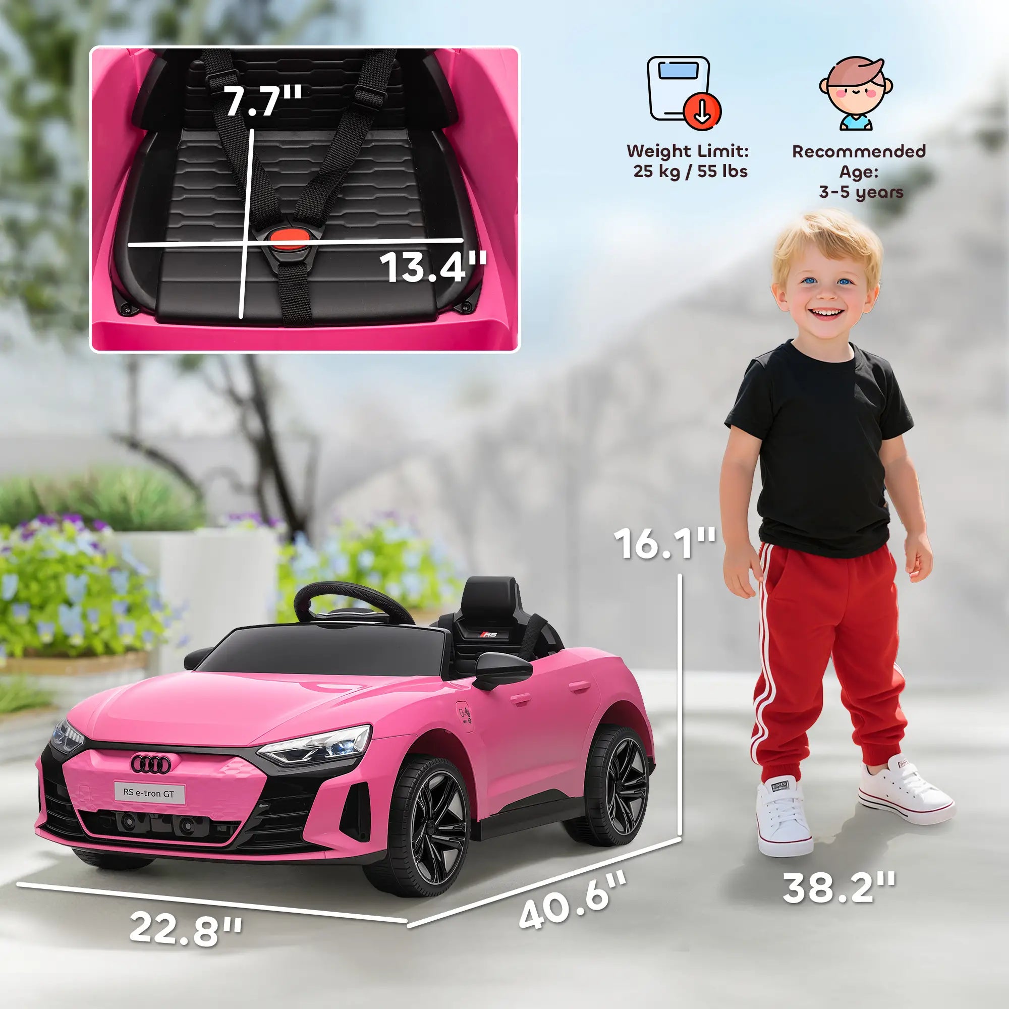 12V ride on Audi RS E-Tron GT car for kids