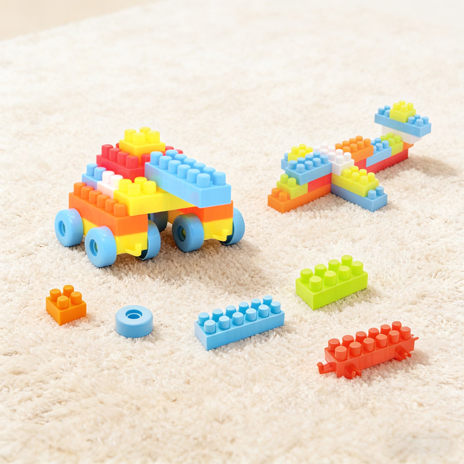 150-piece STEM building blocks set for toddlers with colorful construction pieces