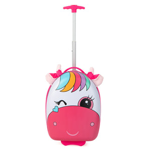 16-Inch Kids Rolling Luggage with Flashing Wheels & Telescoping Handle