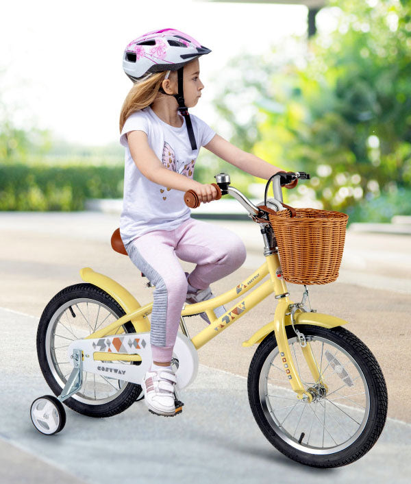 Kids Retro Bike with Basket, 16 Inch