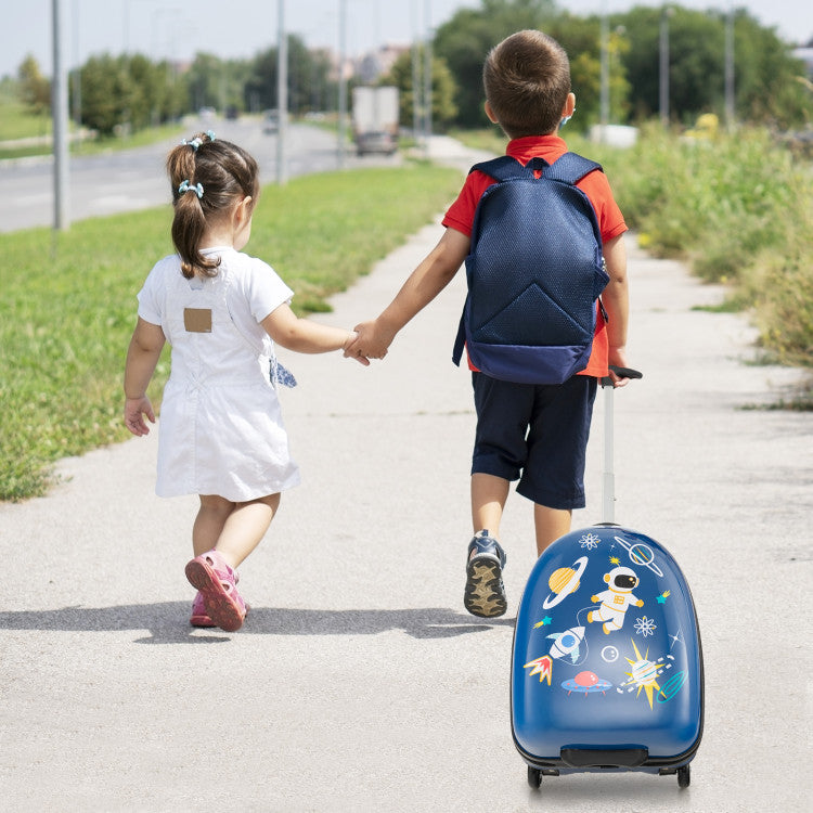 16" Kids Carry-On Hard Shell Luggage with Wheels – Lightweight & Durable Travel Suitcase