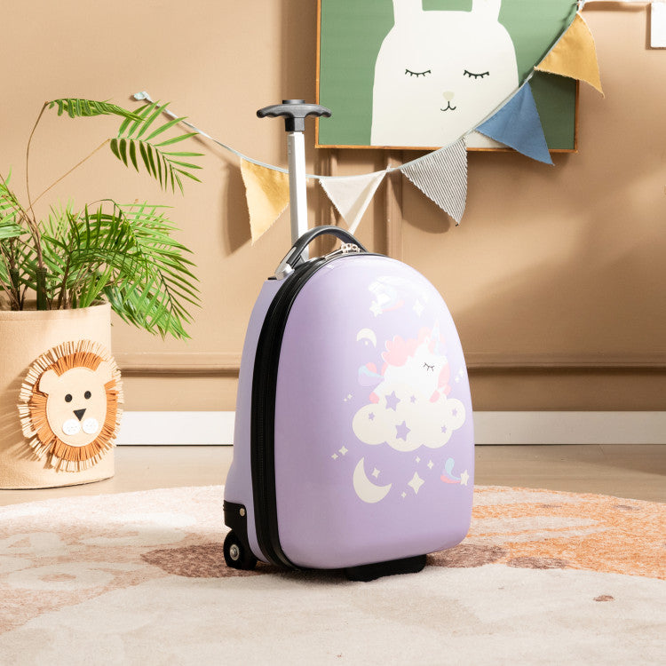 16" Kids Carry-On Hard Shell Luggage with Wheels – Lightweight & Durable Travel Suitcase