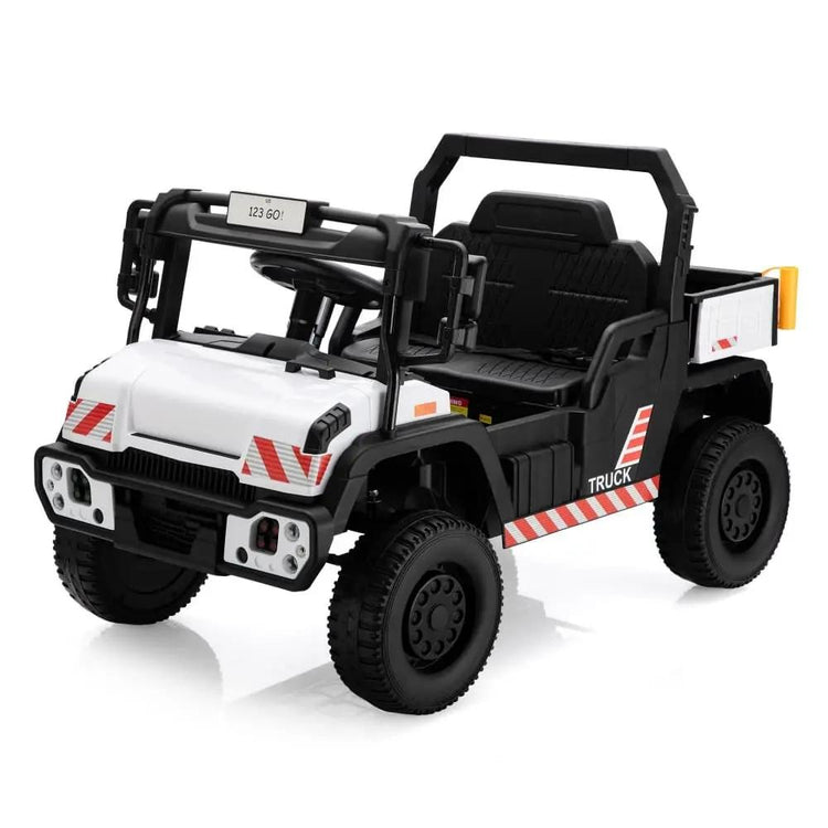 Front view of 12V kids electric dump truck ride-on car