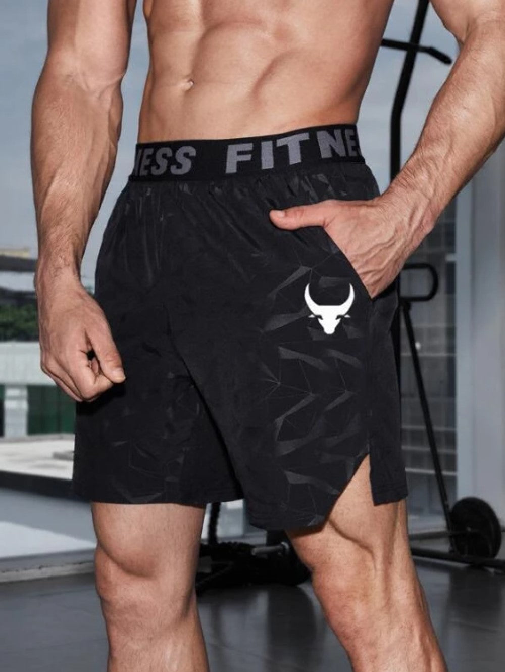 Fitness Men Letter Graphic Sports Shorts