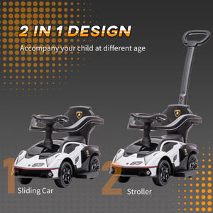 2-IN-1 Ride On Push Car, Licensed Lamborghini Essenza SCV12 Toddler Sliding Car