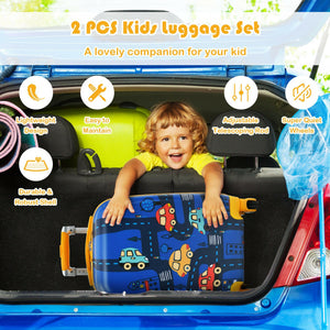 2-Piece Kids' Luggage Set - 12" Backpack & 18" Rolling Suitcase for Travel