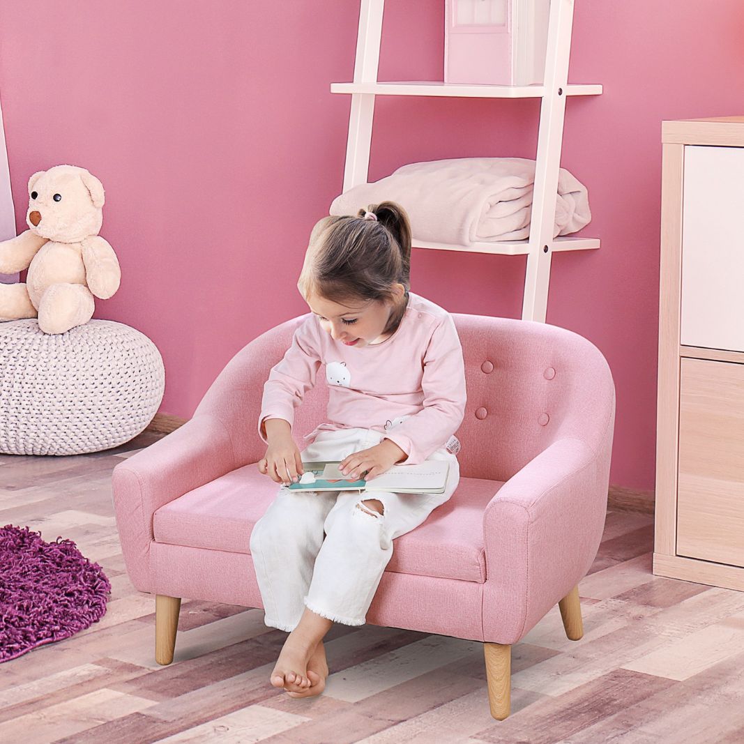 2-Seat Kids Sofa Couch with Wood Frame