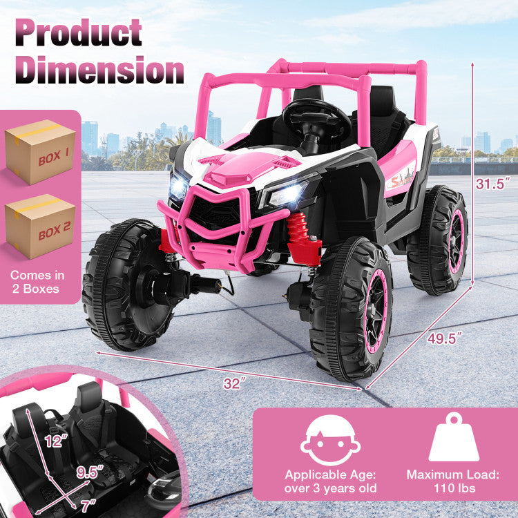 2-Seater Kids UTV Ride-On with 2.4G Remote Control – Perfect for Children Ages 3+